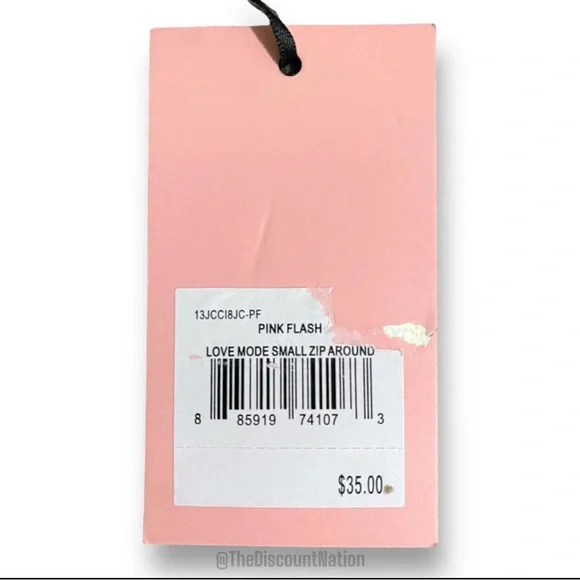 Juicy Couture HOT PINK Flash Love Mode Faux Leather Small Zip Around Wallet NWT - Picture 6 of 6